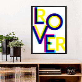 Obraz w ramie Typografia - love, rover, rower