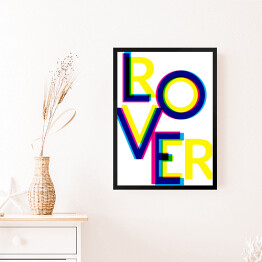 Obraz w ramie Typografia - love, rover, rower