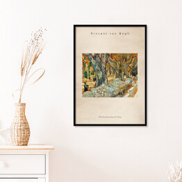 Plakat w ramie Vincent van Gogh "The Large Plane Trees (Road Menders at Saint Remy)" - reprodukcja z napisem. Plakat z passe partout