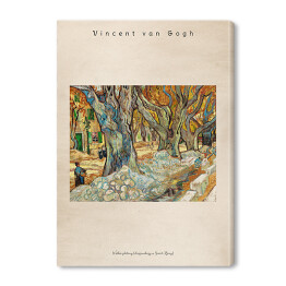 Obraz na płótnie Vincent van Gogh "The Large Plane Trees (Road Menders at Saint Remy)" - reprodukcja z napisem. Plakat z passe partout