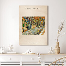 Obraz na płótnie Vincent van Gogh "The Large Plane Trees (Road Menders at Saint Remy)" - reprodukcja z napisem. Plakat z passe partout
