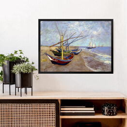 Obraz w ramie Vincent van Gogh "Łodzie na plaży" - reprodukcja