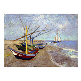 Plakat samoprzylepny Vincent van Gogh "Łodzie na plaży" - reprodukcja