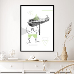 Plakat w ramie Zwierzęta w ludzkiej postaci - aligator
