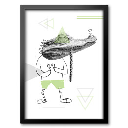 Obraz w ramie Zwierzęta w ludzkiej postaci - aligator