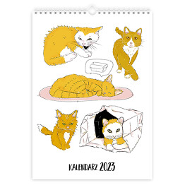 Kalendarz 13-stronicowy Kalendarz z rudymi kotami