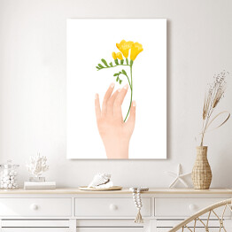 Obraz klasyczny Dłoń i kwiat polny