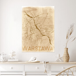Plakat Mapa Warszawy retro