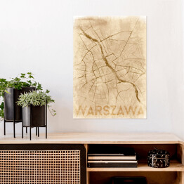 Plakat Mapa Warszawy retro