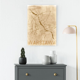 Obraz na płótnie Mapa Warszawy retro