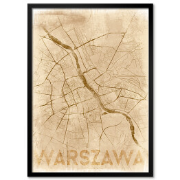 Plakat w ramie Mapa Warszawy retro