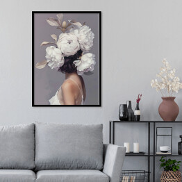 Plakat w ramie Dziewczyna w kwiatach portret