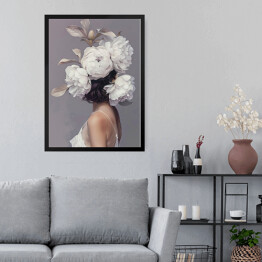 Obraz w ramie Dziewczyna w kwiatach portret