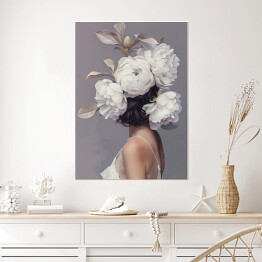 Plakat samoprzylepny Dziewczyna w kwiatach portret