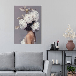 Plakat Dziewczyna w kwiatach portret