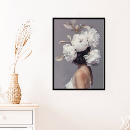 Plakat w ramie Dziewczyna w kwiatach portret