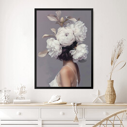 Obraz w ramie Dziewczyna w kwiatach portret