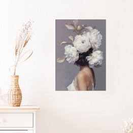 Plakat samoprzylepny Dziewczyna w kwiatach portret