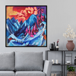 Plakat w ramie Zimowy krajobraz w świetle księżyca E. L. Kirchner Reprodukcja obrazu