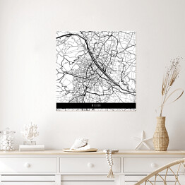 Plakat samoprzylepny Mapa miast świata - Wiedeń - biała