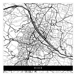 Plakat samoprzylepny Mapa miast świata - Wiedeń - biała
