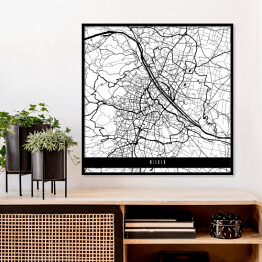 Plakat w ramie Mapa miast świata - Wiedeń - biała