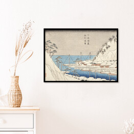 Plakat w ramie Utugawa Hiroshige Uraga w prowincji Sagami. Reprodukcja obrazu