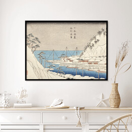 Plakat w ramie Utugawa Hiroshige Uraga w prowincji Sagami. Reprodukcja obrazu