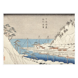Plakat samoprzylepny Utugawa Hiroshige Uraga w prowincji Sagami. Reprodukcja obrazu