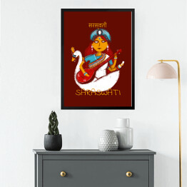 Obraz w ramie Saraswati - mitologia hinduska