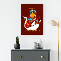 Obraz klasyczny Saraswati - mitologia hinduska