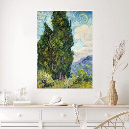 Plakat Vincent van Gogh Cyprysy. Reprodukcja