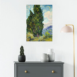 Plakat Vincent van Gogh Cyprysy. Reprodukcja
