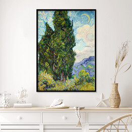 Plakat w ramie Vincent van Gogh Cyprysy. Reprodukcja