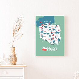 Obraz klasyczny Mapa Polski - ilustracja