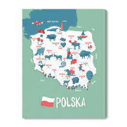 Obraz na płótnie Mapa Polski - ilustracja