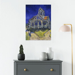 Plakat samoprzylepny Vincent van Gogh "Kościół w Auvers-sur-Oise" - reprodukcja