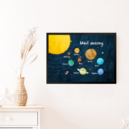 Obraz w ramie Ilustracja układ słoneczny, planety, kosmos