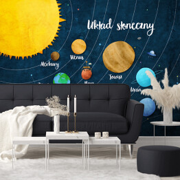 Fototapeta winylowa zmywalna Ilustracja układ słoneczny, planety, kosmos