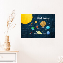 Plakat samoprzylepny Ilustracja układ słoneczny, planety, kosmos
