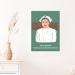 Plakat samoprzylepny Irena Sendler - inspirujące kobiety - ilustracja