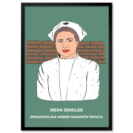 Plakat w ramie Irena Sendler - inspirujące kobiety - ilustracja