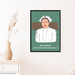 Plakat w ramie Irena Sendler - inspirujące kobiety - ilustracja