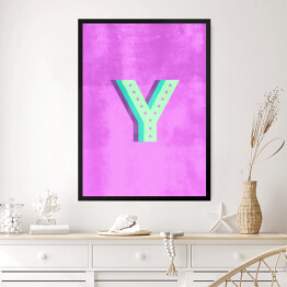 Obraz w ramie Kolorowe litery z efektem 3D - "Y"