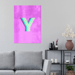 Plakat samoprzylepny Kolorowe litery z efektem 3D - "Y"