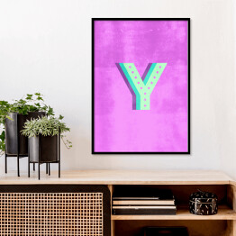 Plakat w ramie Kolorowe litery z efektem 3D - "Y"
