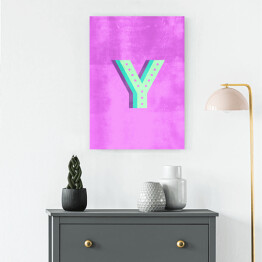 Obraz na płótnie Kolorowe litery z efektem 3D - "Y"