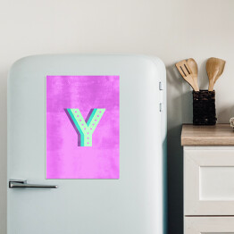 Magnes dekoracyjny Kolorowe litery z efektem 3D - "Y"