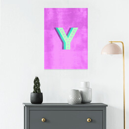 Plakat samoprzylepny Kolorowe litery z efektem 3D - "Y"