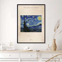 Vincent van Gogh "Gwiaździsta noc" - reprodukcja z napisem. Plakat z passe partout